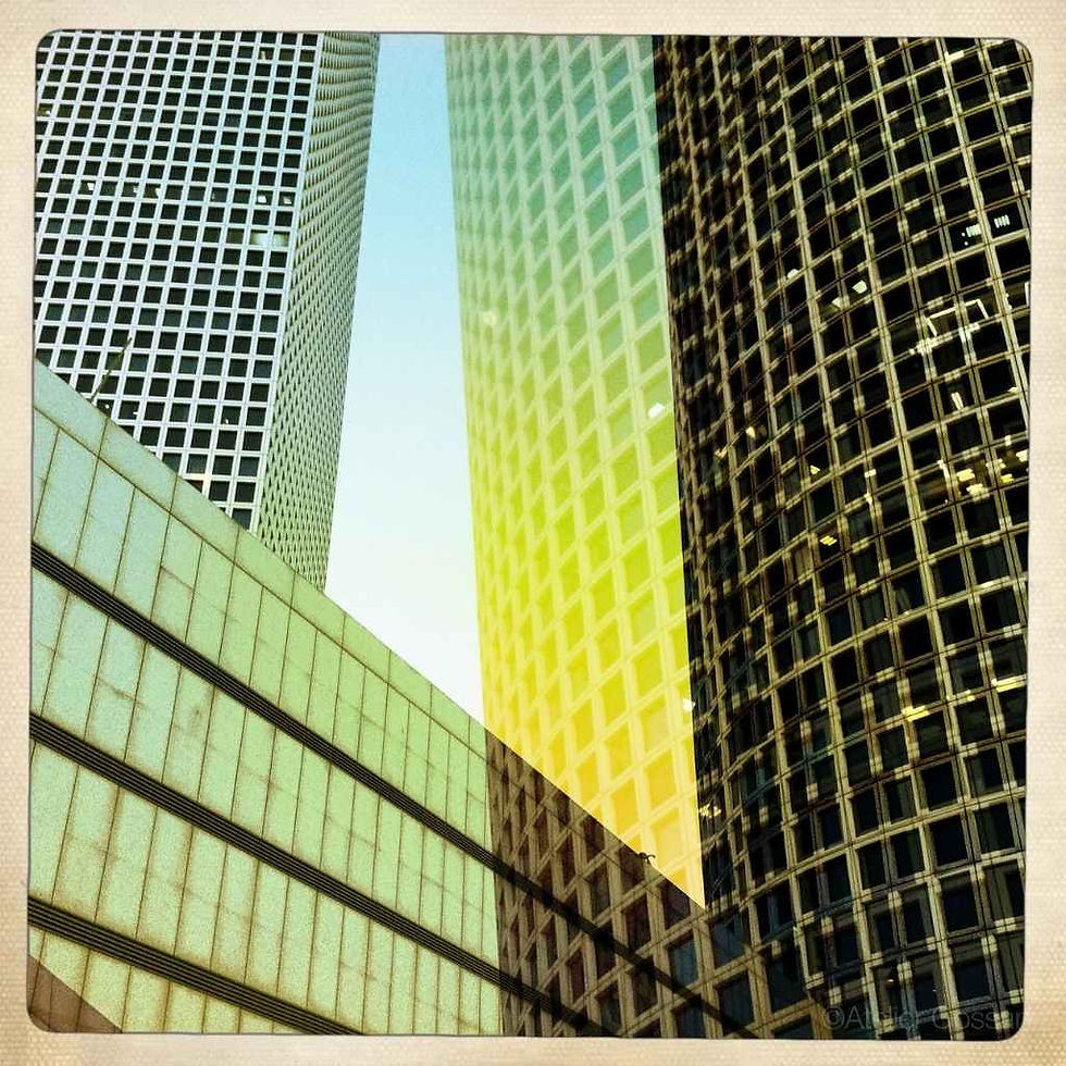 Azrieli Center skyscrapers in Tel Aviv closeup
