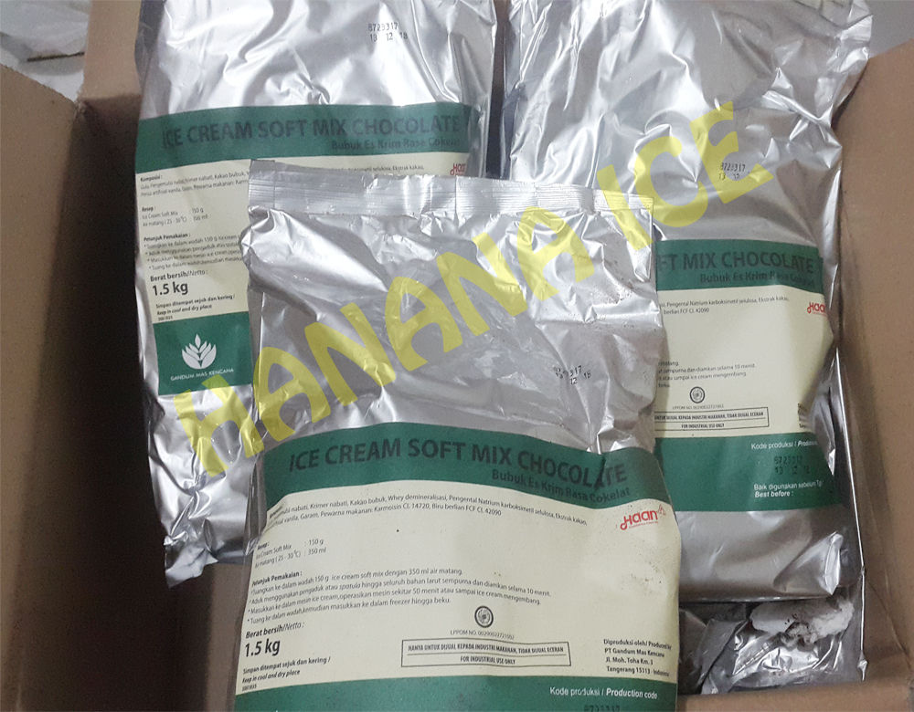 Bubuk Es Krim Soft Mix HAAN - Coklat 1,5Kg