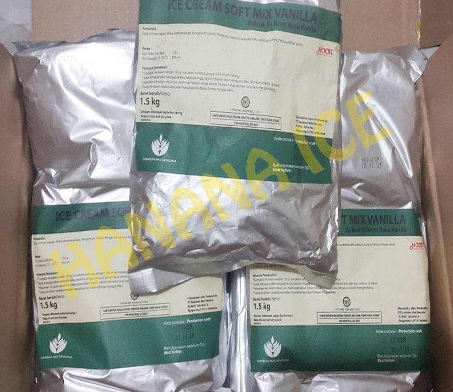 Bubuk Es Krim Soft Mix HAAN - Vanilla 1,5kg