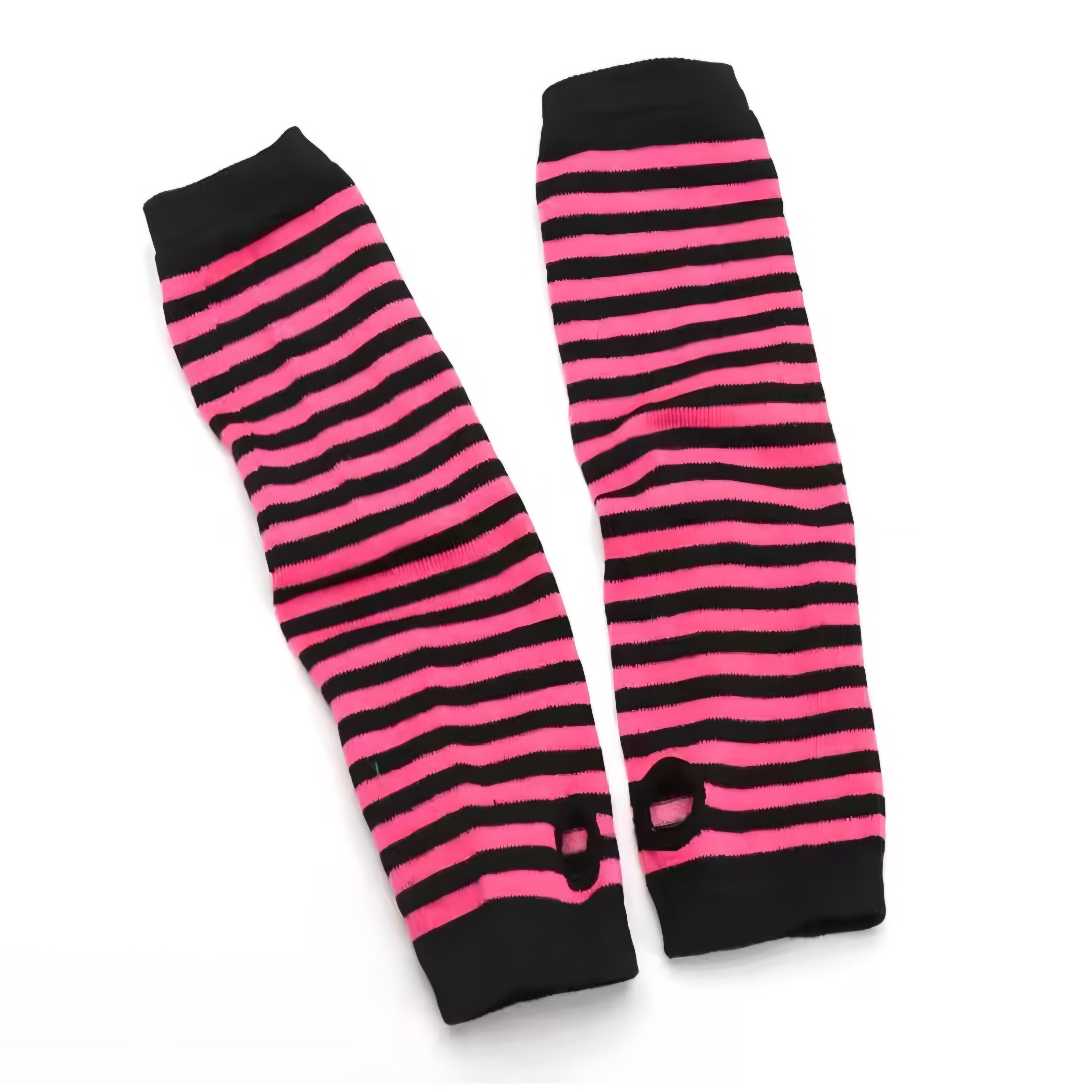 Calentadoras de Brazos a Rayas Rosa con Negro