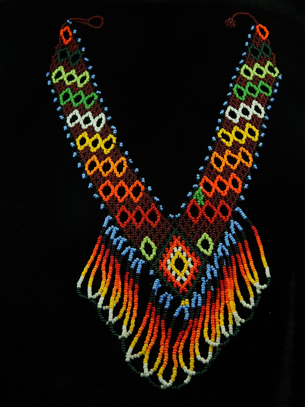 Tribal Amazonian Beaded Necklace - Seed Bead Jewelry