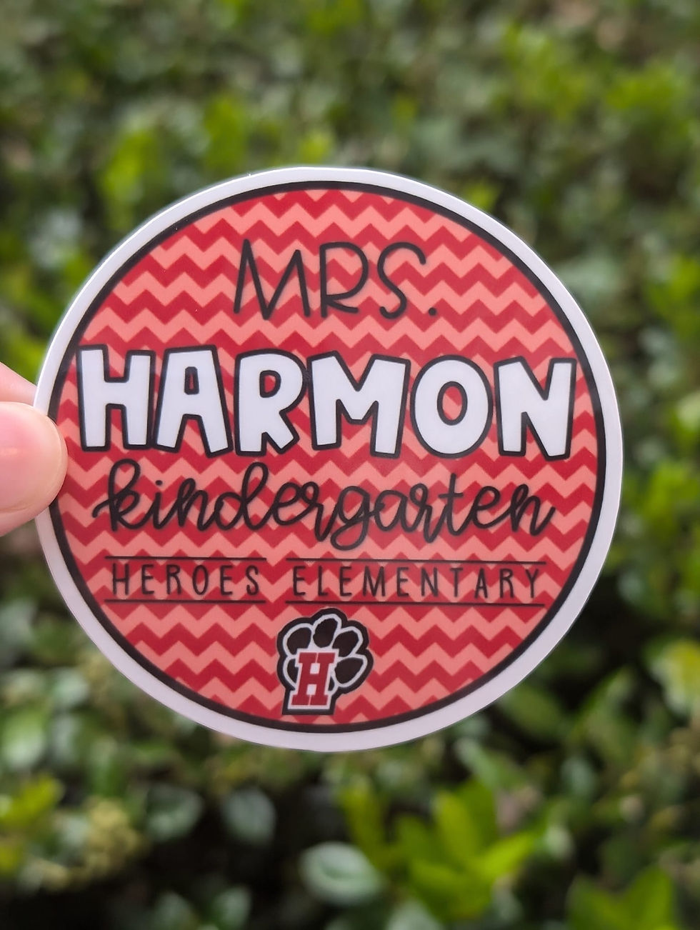 Custom Chevron Name Sticker