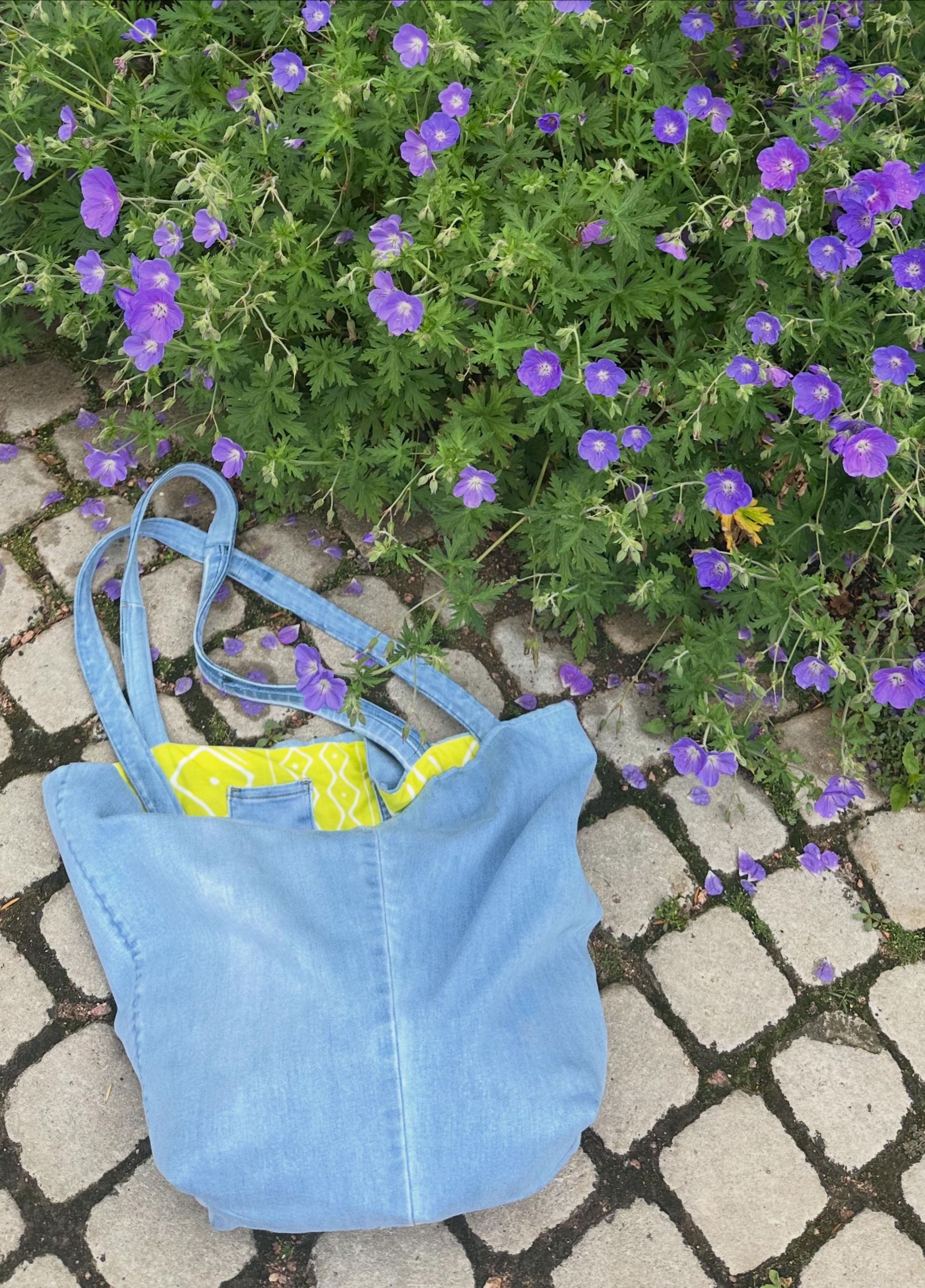 Light Blue Denim Tote Bag