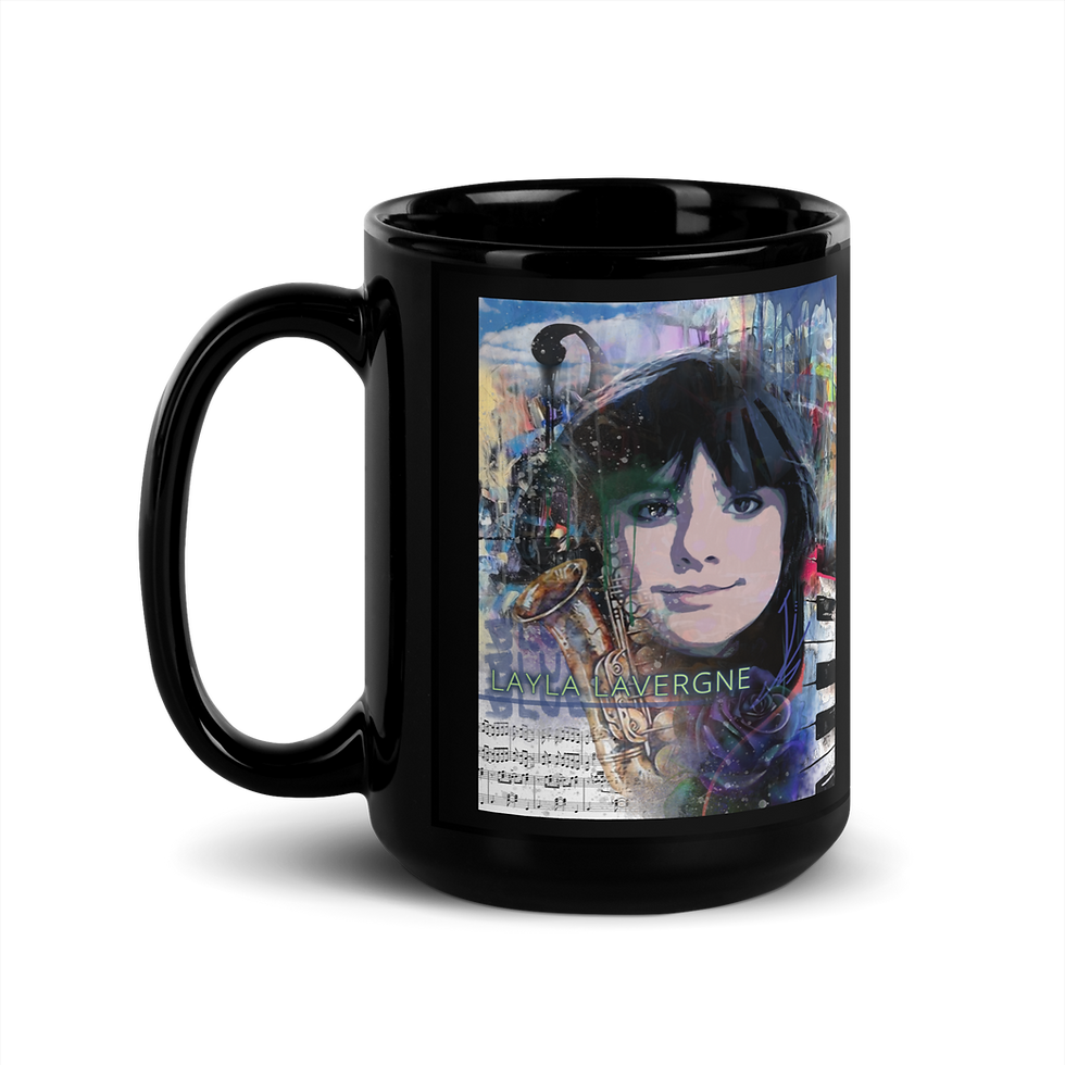 Thumbnail: Layla Lavergne Art Black Glossy Mug