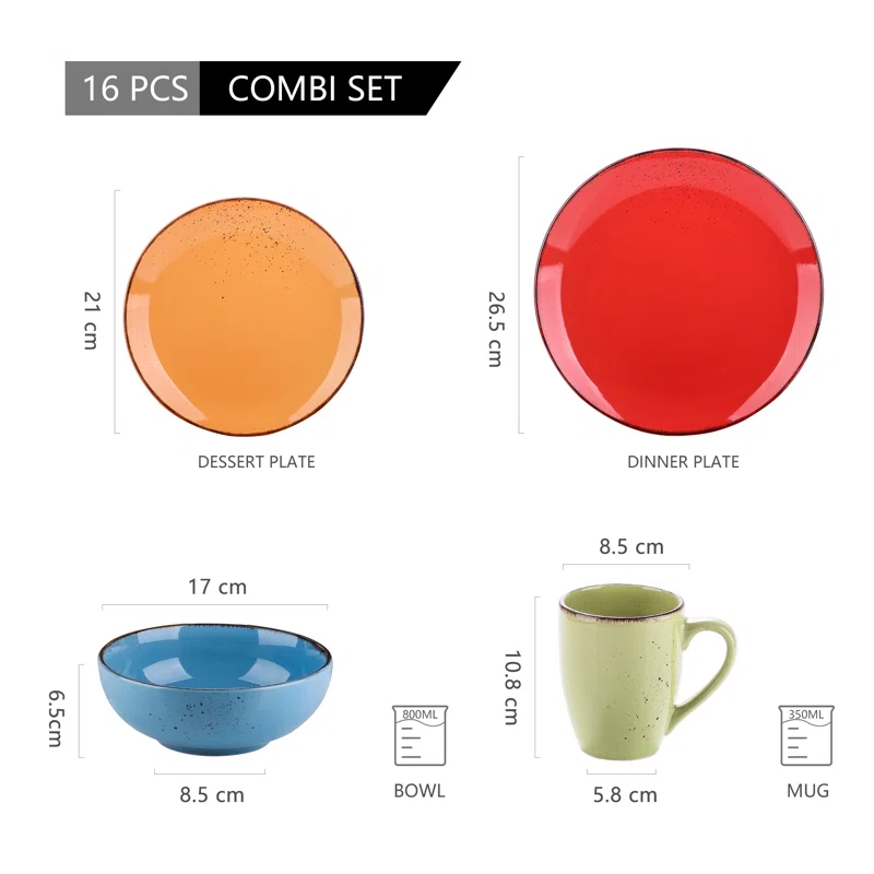 Thumbnail: Aagman Piece Dinnerware Set - Service for 4