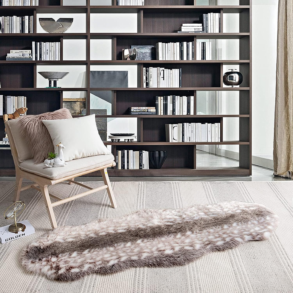 Thumbnail: Faux Fur Rug, Fluffy Soft Faux Deer Fur Area Rugs for Bedroom Livingroom Kids Ro