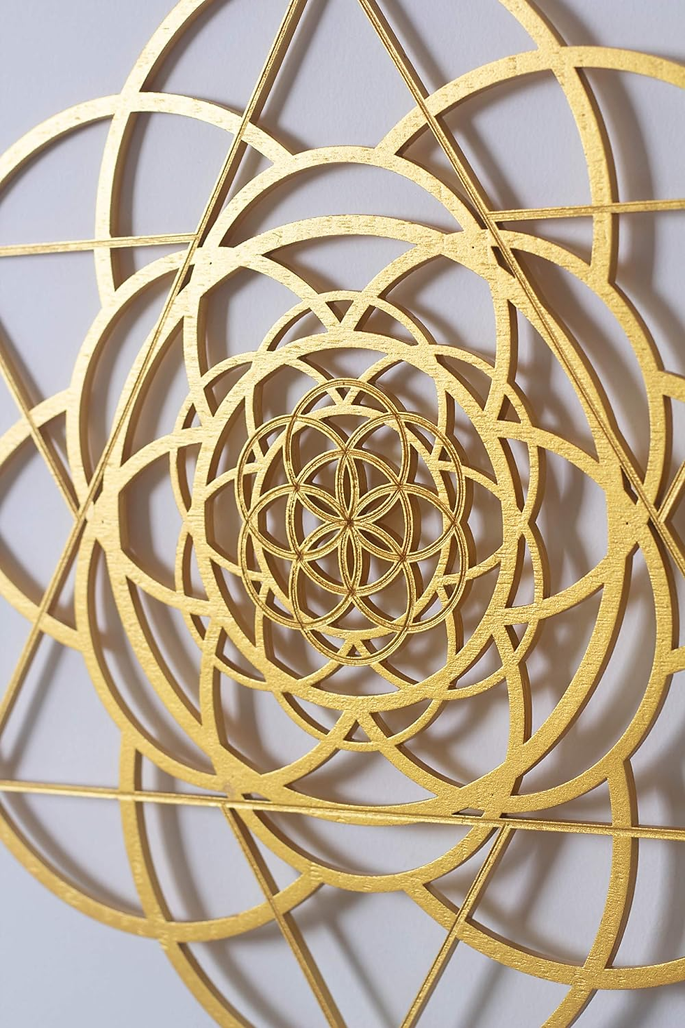 Thumbnail: 13.5" Gold Seed of Life Wall Decor Merkabah Mandala, Sacred Geometry Wall Art Yo