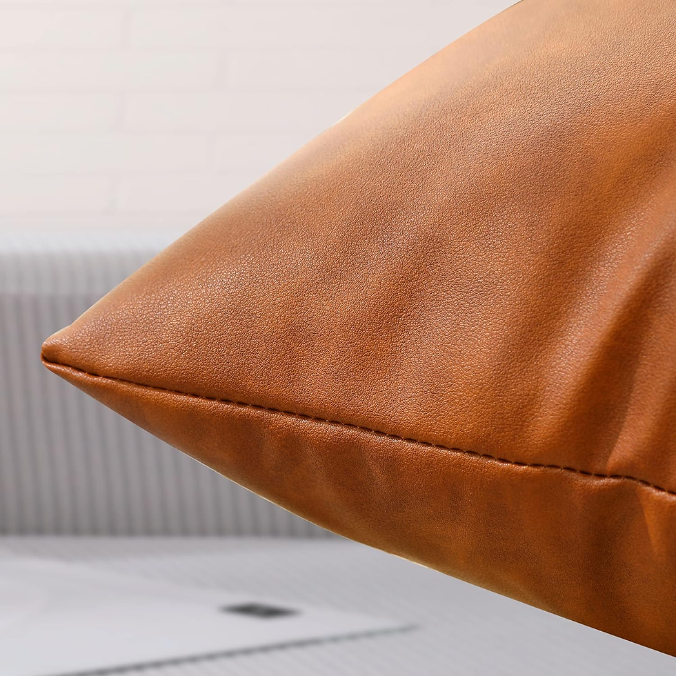 Thumbnail: Faux Leather Farmhouse Throw Pillow Cover 22X22 Inch, Modern Country Style Decor