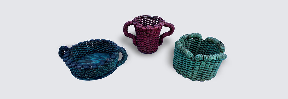 Three Bottle Cap Baskets