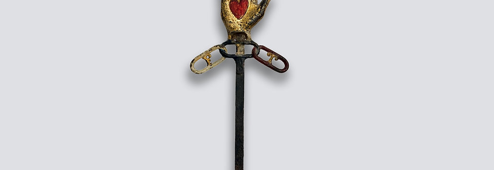 Cast Iron Heart in Hand Staff