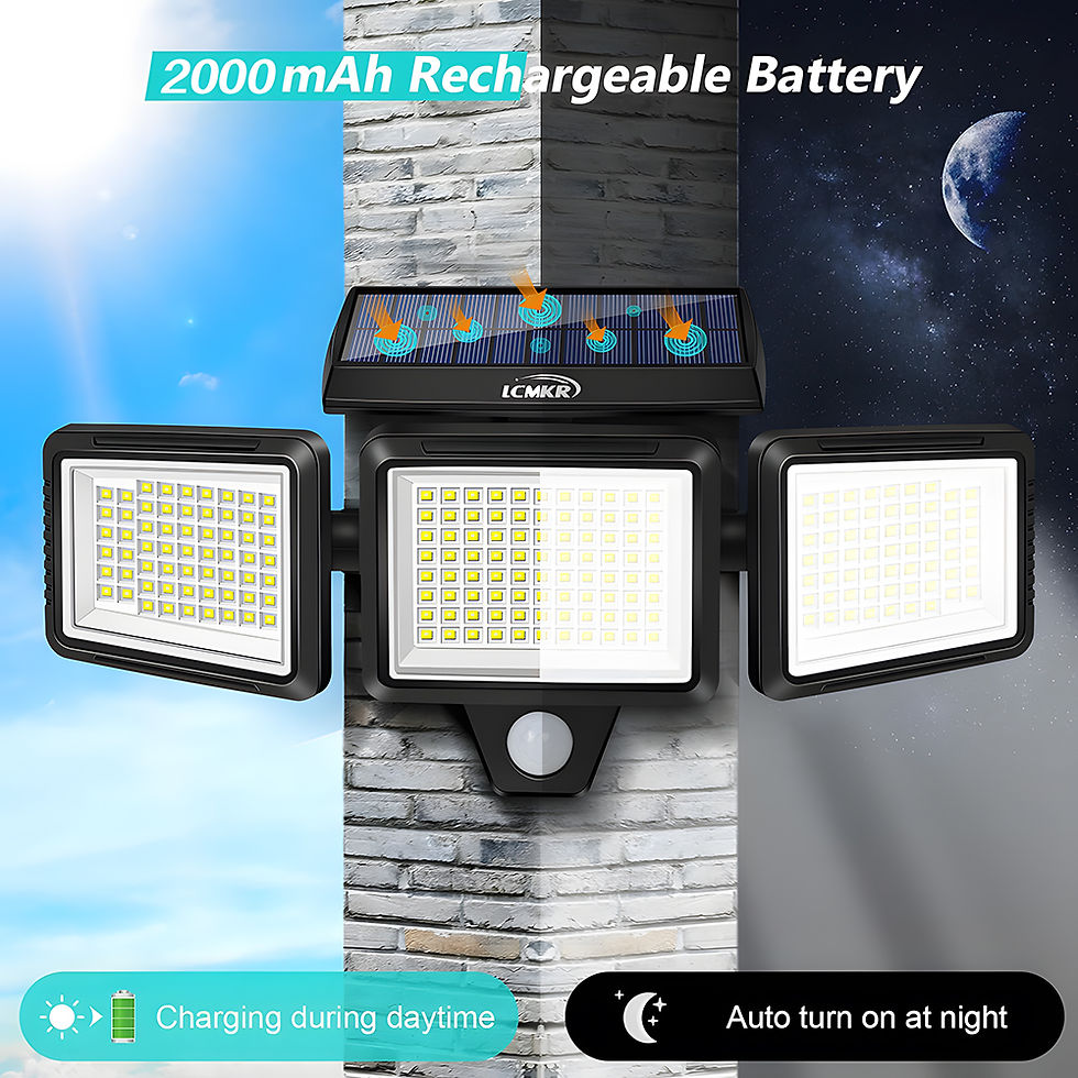 Thumbnail: Solar Lights Outdoor, 210 LEDs Solar Powered Motion Sensor Flood Lights with Rem