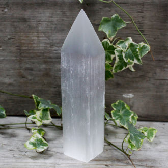 Selenite Pencil Tower 20cm