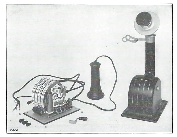 Lorimer telephone with custom dial mechanism with hand crank