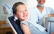 Dentist chair, exam or portrait of girl in consultation room for mouth, gum or wellness. D