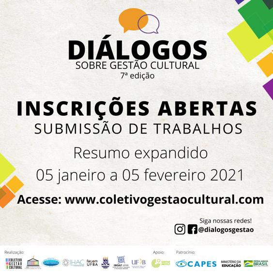 Diálogos sobre Gestão Cultural recebe resumos expandidos até 05/02
