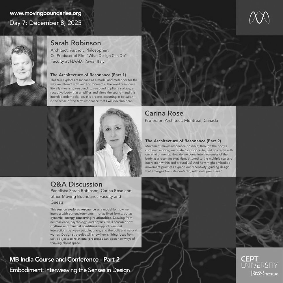 Lecture with Sarah Robinson at Moving Boundaries India