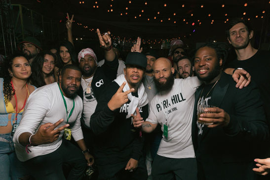 The full Wu-Tang Clan crew posing together after their performance at Sole DXB, showcasing their unity and legacy in hip-hop.