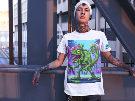 Explore Apparel CHAMELE-OMBIE WHITE T-Shirt