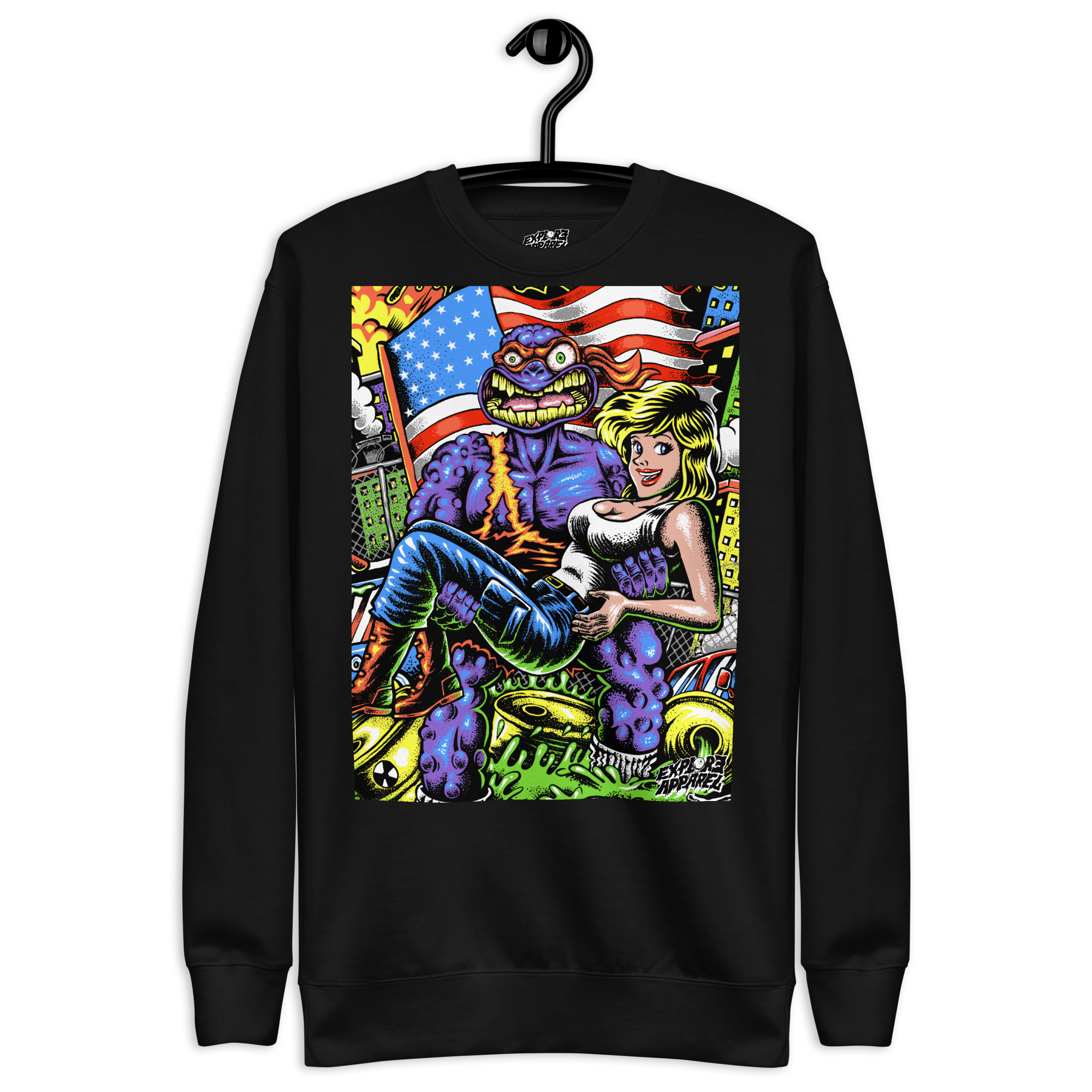 Explore Apparel TOXCITY SLUDGE HERO Premium Sweatshirt