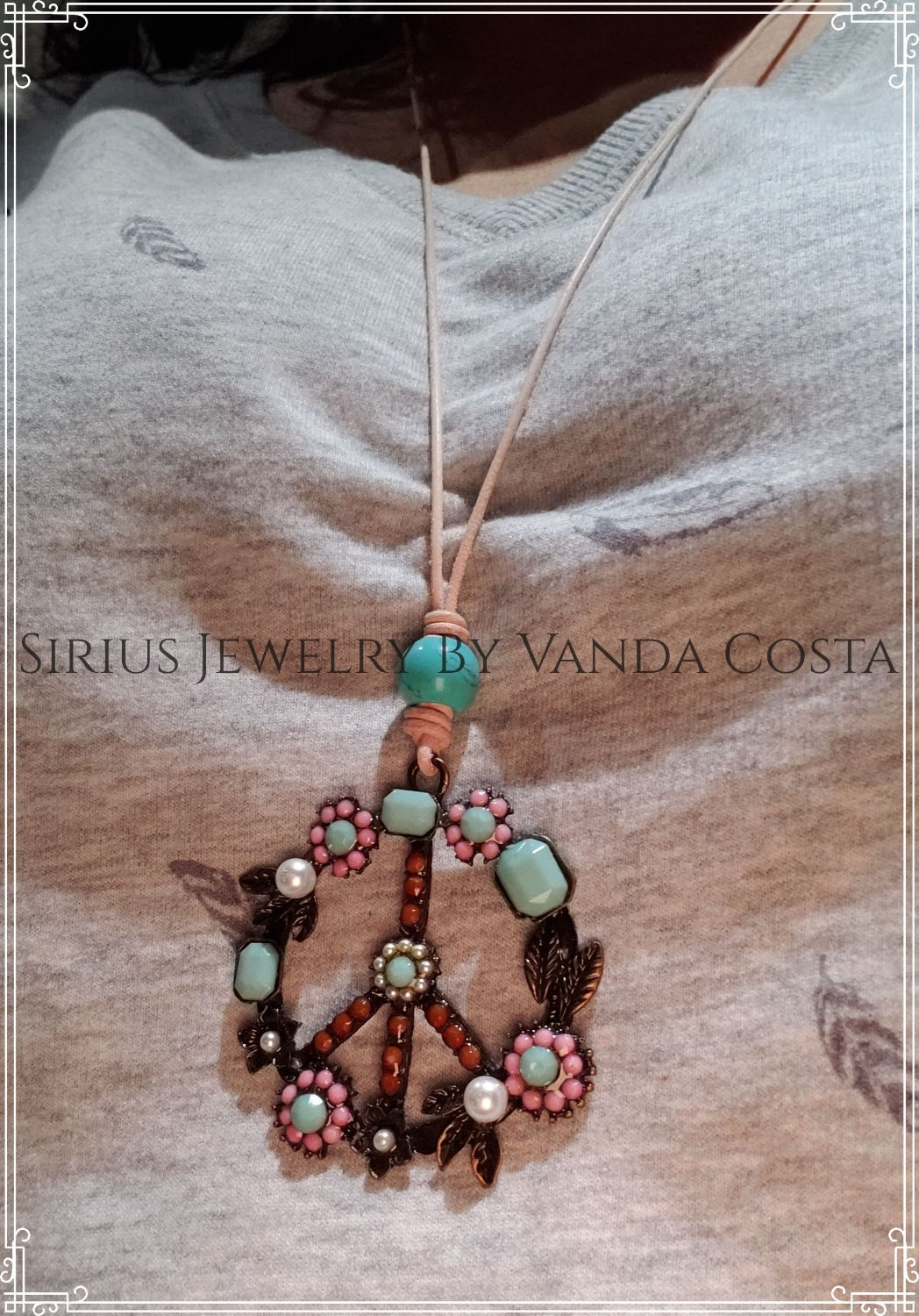 Leather Peace necklace