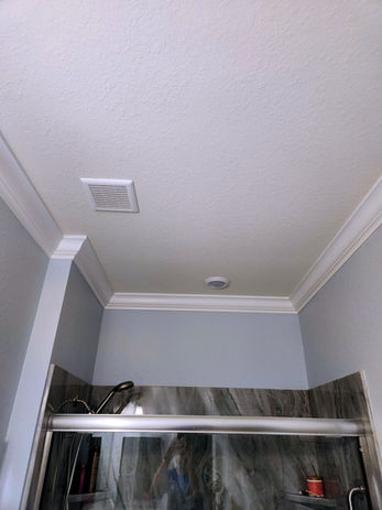 Crown Molding in bathroom above shower