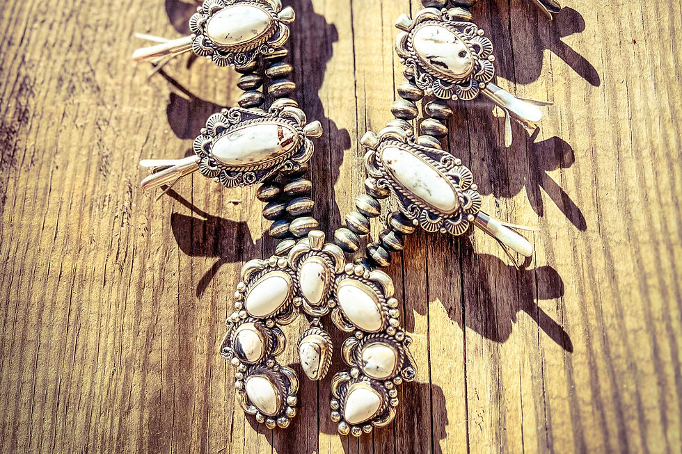 White Buffalo Squash Blossom Necklace