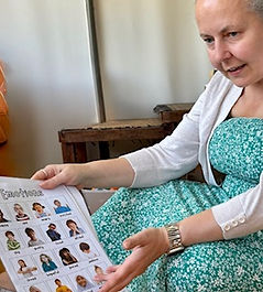 Counsellor showing emotions chart