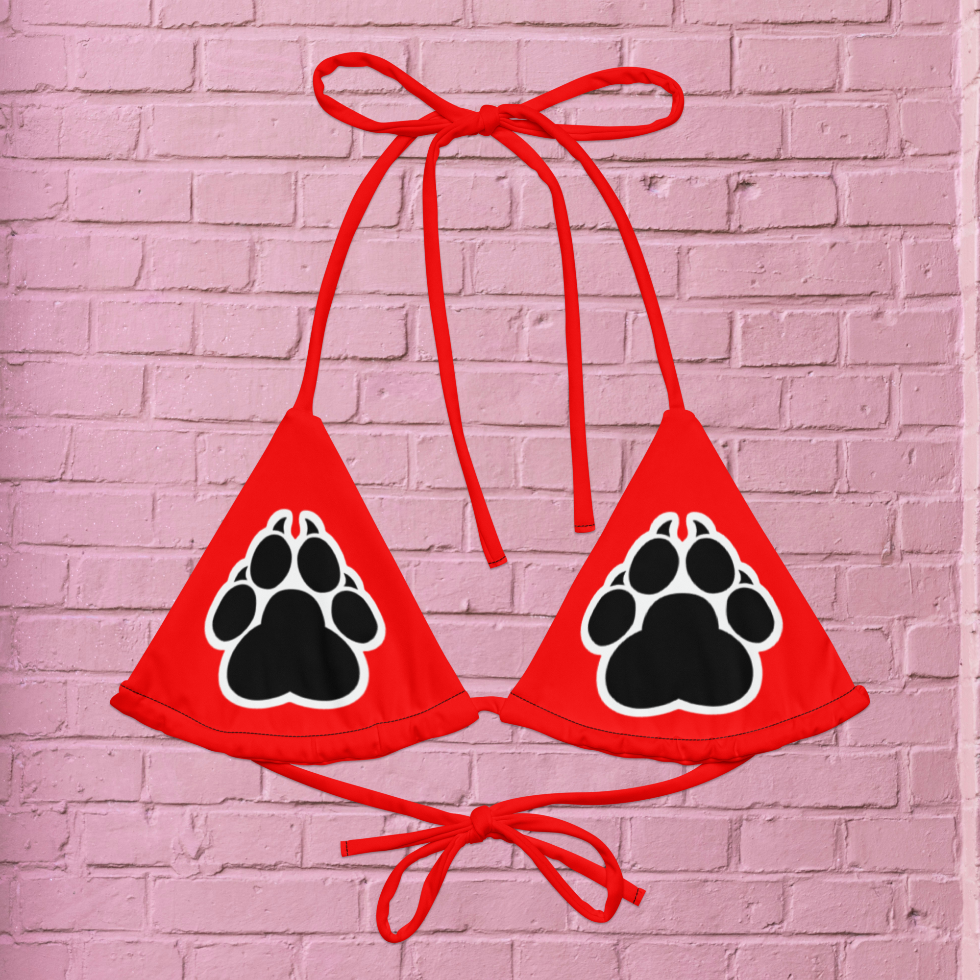 red paw bikini top