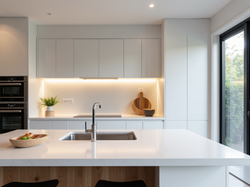 White Matte Minimalistic DIY Kitchen