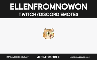 A graphic displaying a commissioned emote for EllenFromNowOn