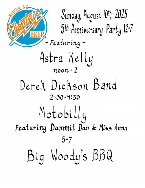 Anniversary Party Electric Brewing Sunday August 10th, 2025.