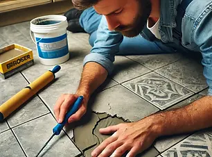 DALL·E 2025-02-05 13.16.45 - A high-quality image of a professional tiler repairing a crac