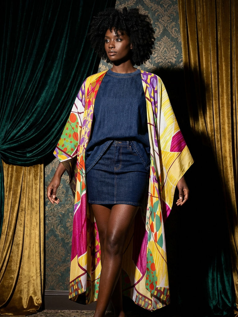 Thumbnail: Gazelle Mosaic Kimono