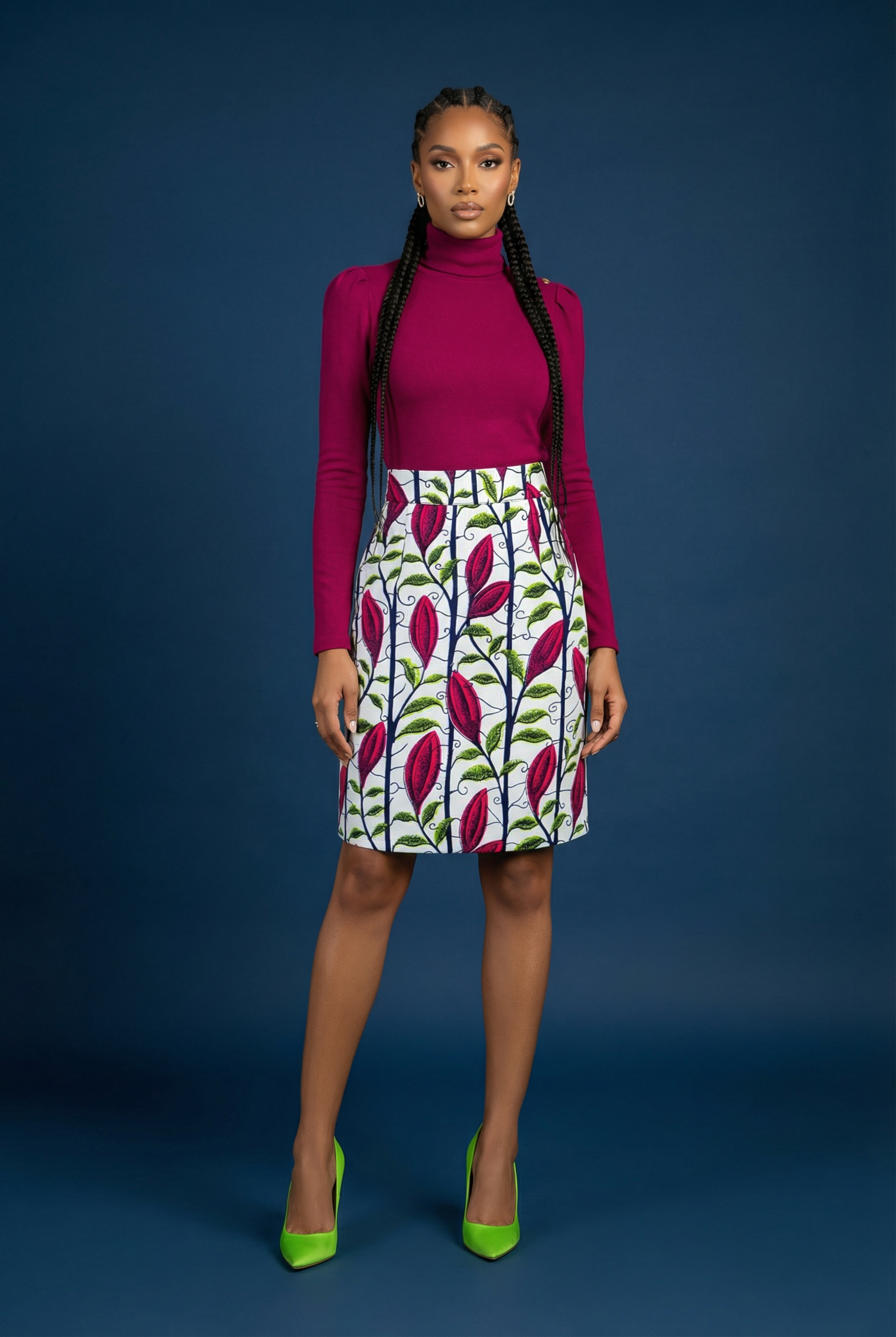 Gazelle Limited Edition White and Pink Ankara Skirt