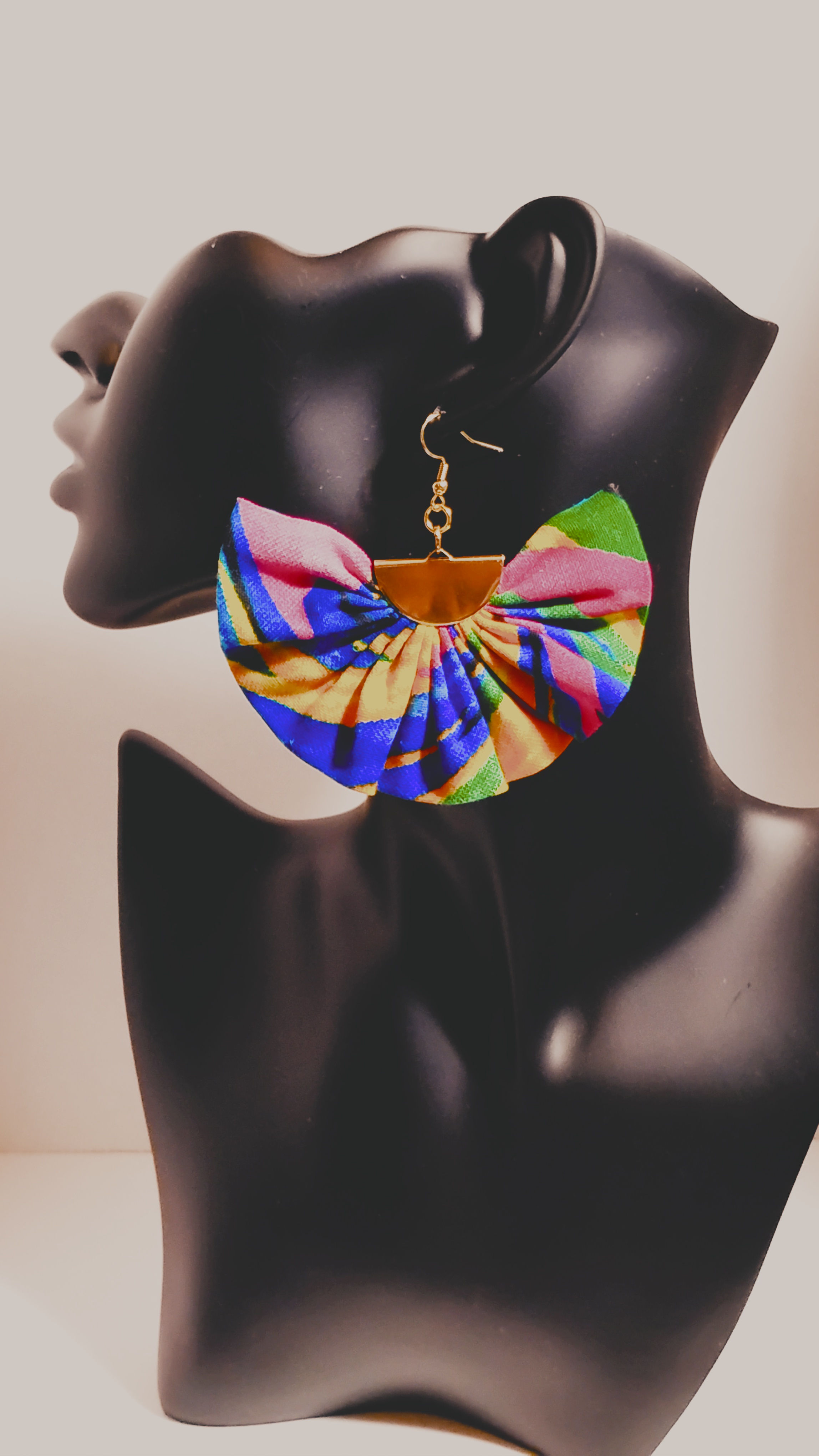Pink-Multi Fan Earrings