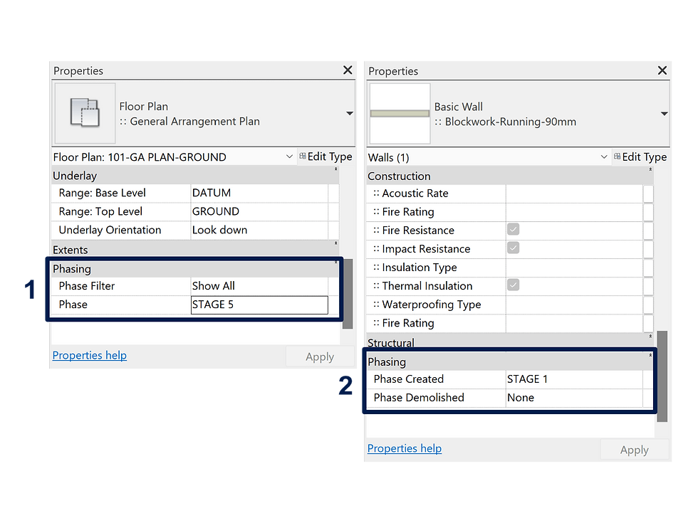 hidden by phase in revit