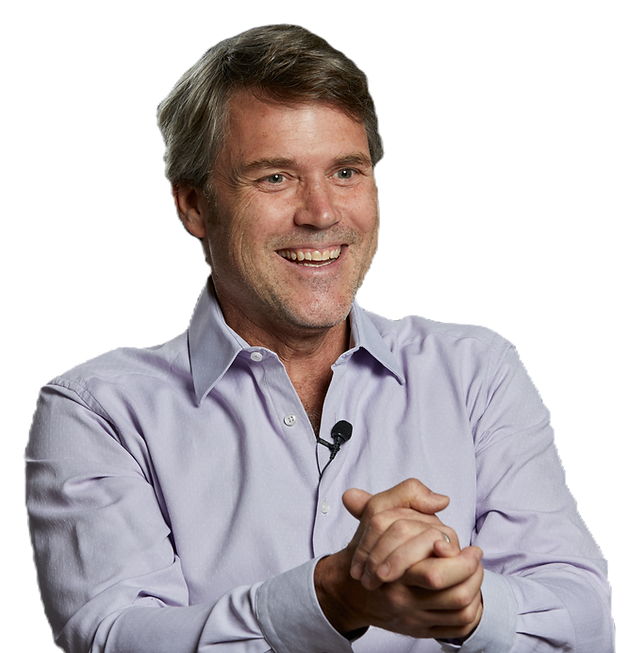 Andrew Churchill using hands and facial expressions to improve presentation