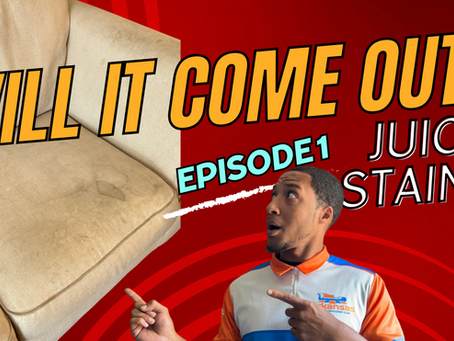 Ep. #1 Will It Come Out? Juice Stains On Polyester Sofa | Stain Removal Sofa Cleaning Service