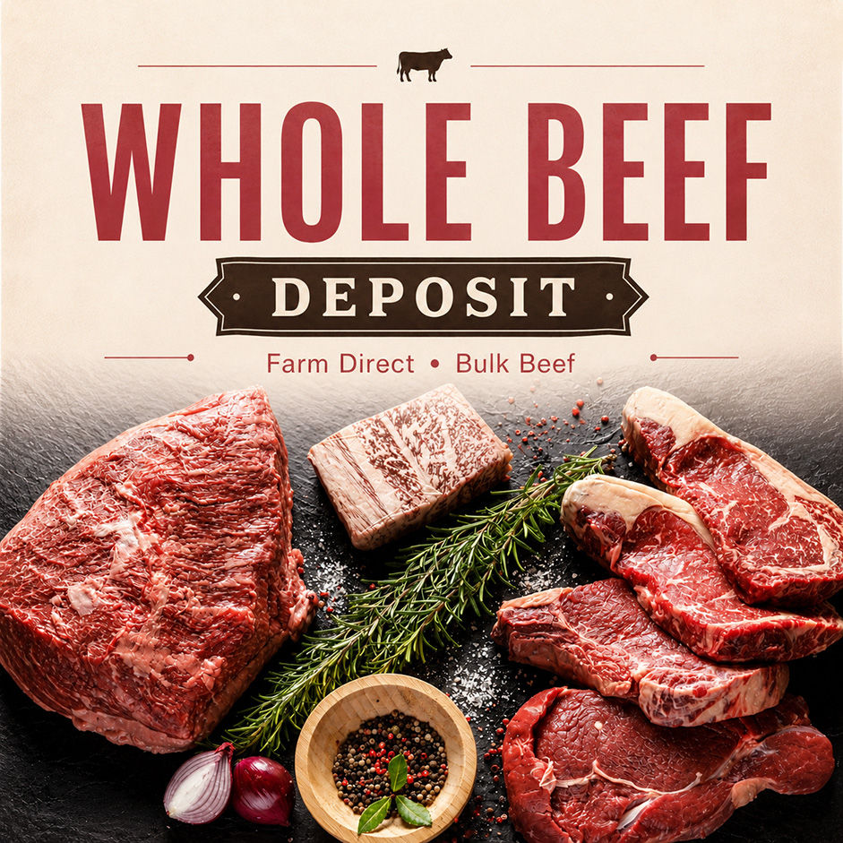 whole beef cuts with deposit text