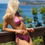 Thumbnail: Woman in pink BULA DOUBLE STRAP TOP bikini, ocean view