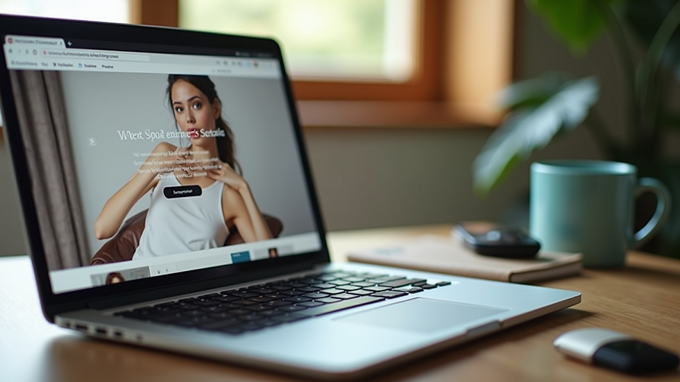 Close-up view of a laptop showing a shopping website