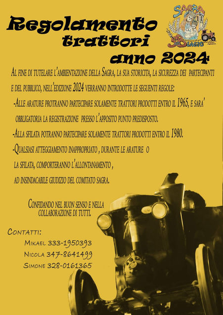 Regolamento per la partecipazione dei trattori