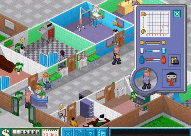 Theme Hospital, PC, Windows, Bullfrog, gif