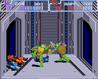 TMNT IV, Turtles in Time, Super NES, gif, elevator
