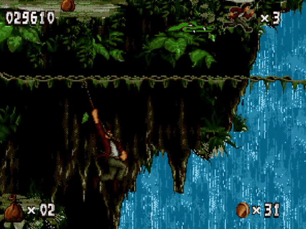 Pitfall, Mayan Adventure, Mega Drive, Genesis, SEGA, Activision, falls, gif