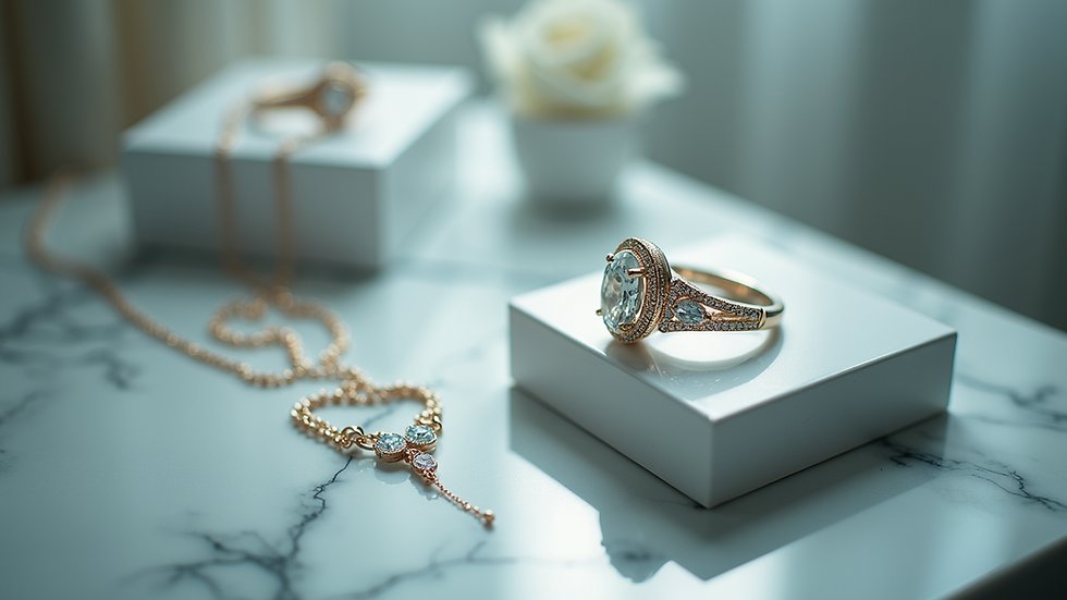 High angle view of a 3D interactive jewelry model