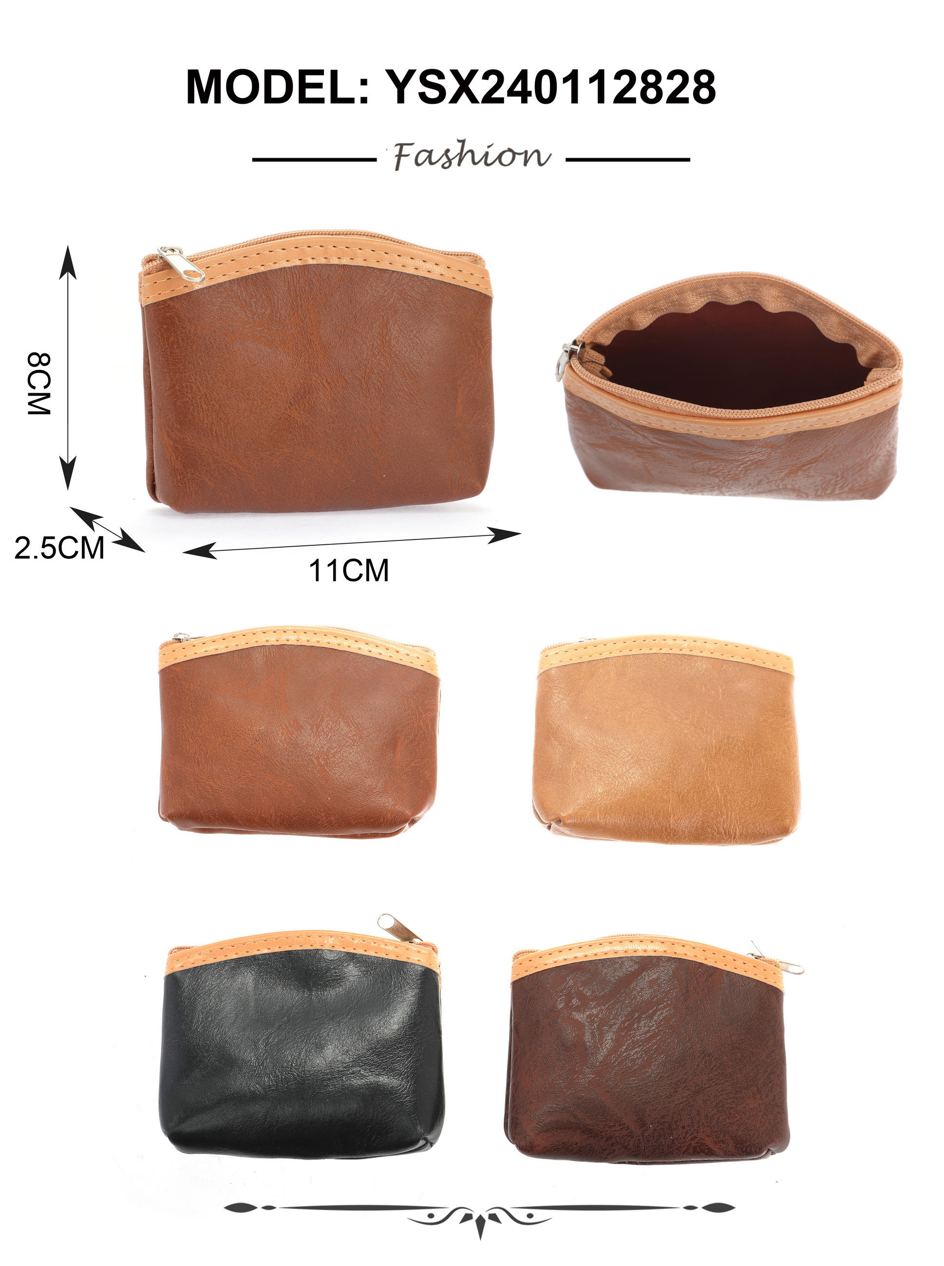 Monederos liso cuerina