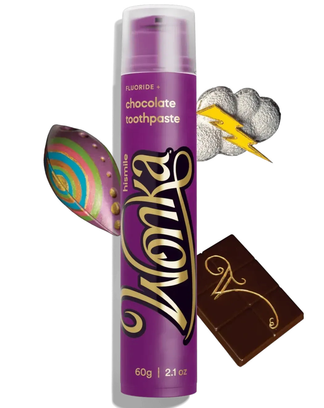 Зубна паста зі смаком шоколаду Hismile Wonka Chocolate Toothpaste 60g
