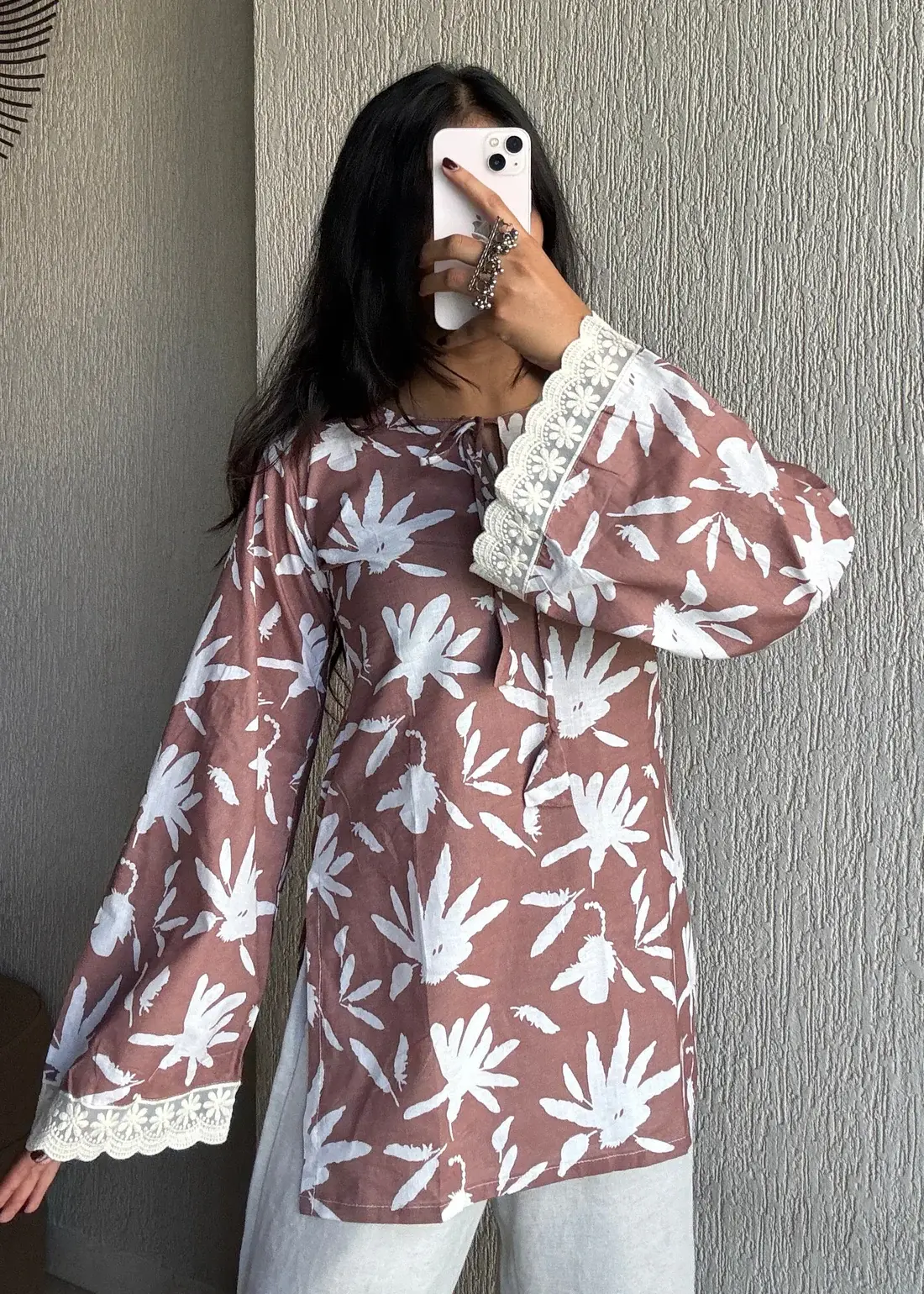 Chocolate bellsleeves short kurti