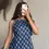 Thumbnail: Blue motif spaghetti strap short kurti